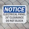 Signmission Electrical Panel 36 Clearance Do Not Block, 10 in W x Rectangle, Plastic OS-2PACK-NS-P-710-L-11664 - alternate 6